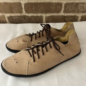 OSKLEN Mens Beige Canvas Lace up Casual Shoes Rubber Sole Brazil 42 - US 10.5